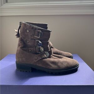 Stuart Weitzman Brown Buckle Boots
